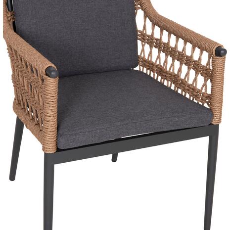 ΠΟΛΥΘΡΟΝΑ BOXER HM6556.01 ΑΛΟΥΜΙΝΙΟ & OLEFIN ΓΚΡΙ-TWIST WICKER 58x60x80Yεκ (σετ 2 τεμαχίων)