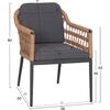 ΠΟΛΥΘΡΟΝΑ BOXER HM6556.01 ΑΛΟΥΜΙΝΙΟ & OLEFIN ΓΚΡΙ-TWIST WICKER 58x60x80Yεκ (σετ 2 τεμαχίων)