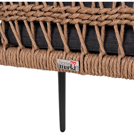 ΠΟΛΥΘΡΟΝΑ BOXER HM6556.01 ΑΛΟΥΜΙΝΙΟ & OLEFIN ΓΚΡΙ-TWIST WICKER 58x60x80Yεκ (σετ 2 τεμαχίων)