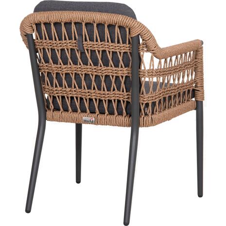 ΠΟΛΥΘΡΟΝΑ BOXER HM6556.01 ΑΛΟΥΜΙΝΙΟ & OLEFIN ΓΚΡΙ-TWIST WICKER 58x60x80Yεκ (σετ 2 τεμαχίων)
