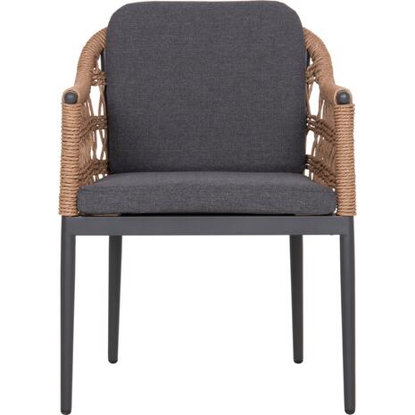 ΠΟΛΥΘΡΟΝΑ BOXER HM6556.01 ΑΛΟΥΜΙΝΙΟ & OLEFIN ΓΚΡΙ-TWIST WICKER 58x60x80Yεκ (σετ 2 τεμαχίων)