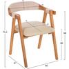 ΠΟΛΥΘΡΟΝΑ RIMINI HM9867.07 ΞΥΛΟ TEAK ΦΥΣΙΚΟ-ΜΠΕΖ ΣΧΟΙΝΙ & PU ΚΑΘΙΣΜΑ 60x61x75,5Υεκ.