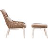 ΠΟΛΥΘΡΟΝΑ LOUNGE ΜΕ ΥΠΟΠΟΔΙΟ REMVAZZO HM6561.02 ΑΛΟΥΜΙΝΙΟ ΜΠΕΖ--WICKER 90x85x96Υεκ