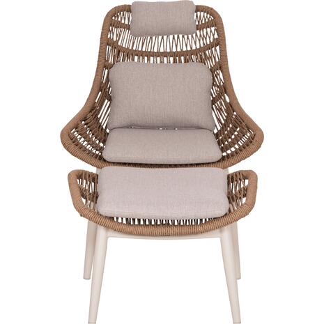ΠΟΛΥΘΡΟΝΑ LOUNGE ΜΕ ΥΠΟΠΟΔΙΟ REMVAZZO HM6561.02 ΑΛΟΥΜΙΝΙΟ ΜΠΕΖ--WICKER 90x85x96Υεκ