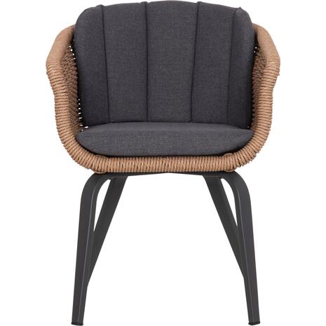 ΠΟΛΥΘΡΟΝΑ VICTUS HM6559.01 ΑΛΟΥΜΙΝΙΟ & OLEFIN ΓΚΡΙ-TWIST WICKER 60x62x76Yεκ (σετ 2 τεμαχίων)