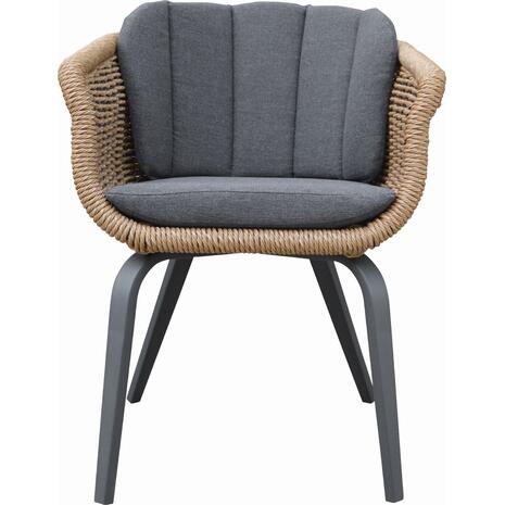 ΠΟΛΥΘΡΟΝΑ VICTUS HM6559.01 ΑΛΟΥΜΙΝΙΟ & OLEFIN ΓΚΡΙ-TWIST WICKER 60x62x76Yεκ (σετ 2 τεμαχίων)