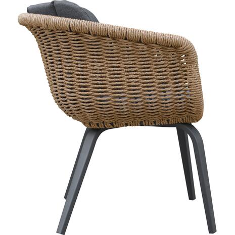 ΠΟΛΥΘΡΟΝΑ VICTUS HM6559.01 ΑΛΟΥΜΙΝΙΟ & OLEFIN ΓΚΡΙ-TWIST WICKER 60x62x76Yεκ (σετ 2 τεμαχίων)