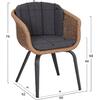 ΠΟΛΥΘΡΟΝΑ VICTUS HM6559.01 ΑΛΟΥΜΙΝΙΟ & OLEFIN ΓΚΡΙ-TWIST WICKER 60x62x76Yεκ (σετ 2 τεμαχίων)