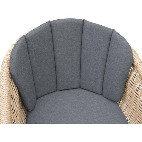 ΠΟΛΥΘΡΟΝΑ VICTUS HM6559.01 ΑΛΟΥΜΙΝΙΟ & OLEFIN ΓΚΡΙ-TWIST WICKER 60x62x76Yεκ (σετ 2 τεμαχίων)