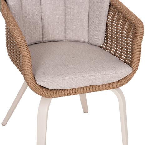 ΠΟΛΥΘΡΟΝΑ VICTUS HM6559.02 ΑΛΟΥΜΙΝΙΟ & OLEFIN ΜΠΕΖ-TWIST WICKER 60x62x76Yεκ (σετ 2 τεμαχίων)