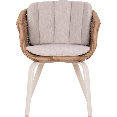 ΠΟΛΥΘΡΟΝΑ VICTUS HM6559.02 ΑΛΟΥΜΙΝΙΟ & OLEFIN ΜΠΕΖ-TWIST WICKER 60x62x76Yεκ (σετ 2 τεμαχίων)