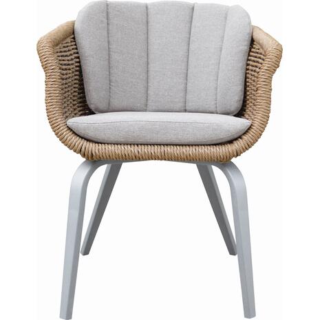 ΠΟΛΥΘΡΟΝΑ VICTUS HM6559.02 ΑΛΟΥΜΙΝΙΟ & OLEFIN ΜΠΕΖ-TWIST WICKER 60x62x76Yεκ (σετ 2 τεμαχίων)