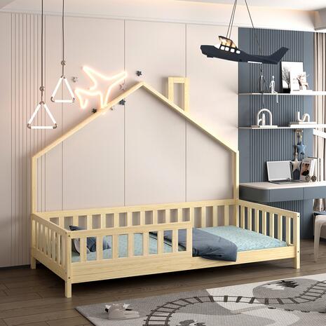 ΚΡΕΒΑΤΙ ΠΑΙΔΙΚΟ HOUSER HM740.01 τ.MONTESSORI ΞΥΛΟ ΠΕΥΚΟ ΦΥΣΙΚΟ--ΓΙΑ 190x90εκ