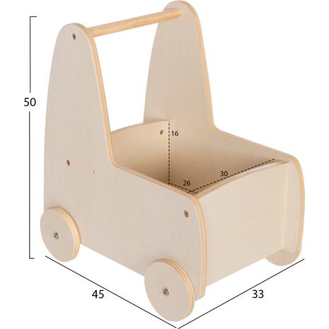 ΠΑΙΔΙΚΟ ΤΡΟΛΕΥ/ΚΑΡΟΤΣΑΚΙ RICKI HM18341.01 MDF & ΚΟΝΤΡΑΠΛΑΚΕ ΦΥΣΙΚΟ 33x45x50Υεκ