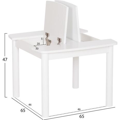 ΤΡΑΠΕΖΑΚΙ ΠΑΙΔΙΚΟ ΜΕ ΑΠΟΘ.ΧΩΡΟΥΣ RICKI HM18339.03 MDF & ΣΥΜΗΔΑ ΣΕ ΛΕΥΚΟ 65x65x47Υεκ