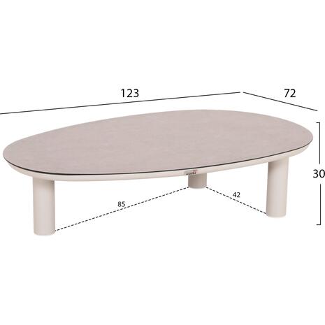 ΣΕΤ ΣΑΛΟΝΙ 4ΤΜΧ MAHAL HM6424.02 ΚΡΕΜ ΑΛΟΥΜΙΝΙΟ--ΜΠΕΖ OLEFIN & ΣΧΟΙΝΙ STRAP