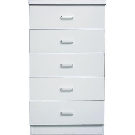 DRAWER Συρταριέρα με 5 Συρτάρια, Απόχρωση Άσπρο (Ε7395,1)