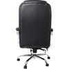BF8550 Massage Relax Πολυθρόνα Γραφείου Διευθυντή, Βάση Χρώμιο με Υποπόδιο, Pu  Μαύρο (ΕΟ284,1)