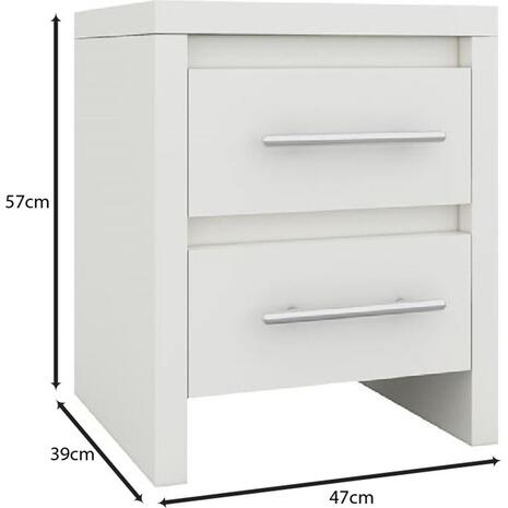 KENNEL Κομοδίνο 2 Συρτάρια, Απόχρωση Άσπρο (Ε765,3)
