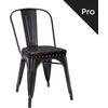 RELIX Καρέκλα-Pro, Στοιβαζόμενη, Μέταλλο Βαφή Μαύρο Matte, Pu Μαύρο (Ε5191P,15Μ)