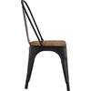 RELIX Wood Καρέκλα Μέταλλο Βαφή Μαύρο Matte, Κάθισμα Dark Oak, Στοιβαζόμενη (Ε5191W,1W)