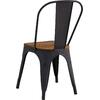 RELIX Wood Καρέκλα Μέταλλο Βαφή Μαύρο Matte, Κάθισμα Dark Oak, Στοιβαζόμενη (Ε5191W,1W)