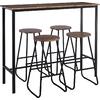 PUB Set Bar Τραπέζι + 4 Σκαμπό, Μέταλλο Βαφή Ανθρακί - Antique Brown (ΕΜ9800)