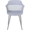 LOUISE Πολυθρόνα Μέταλλο Βαφή Γκρι, PP-UV Γκρι (ΕΜ165,3W)