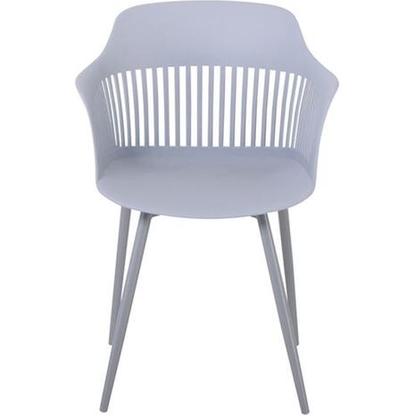 LOUISE Πολυθρόνα Μέταλλο Βαφή Γκρι, PP-UV Γκρι (ΕΜ165,3W)