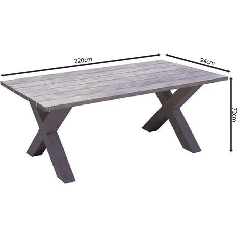 ALLEY Τραπέζι Dining Κήπου-Βεράντας ALU Grey (Ε6842,2)
