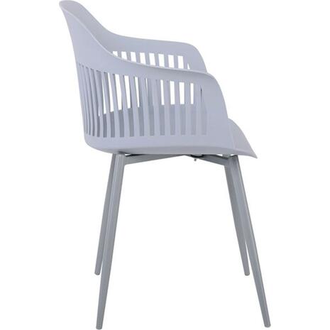 LOUISE Πολυθρόνα Μέταλλο Βαφή Γκρι, PP-UV Γκρι (ΕΜ165,3W)