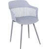 LOUISE Πολυθρόνα Μέταλλο Βαφή Γκρι, PP-UV Γκρι (ΕΜ165,3W)