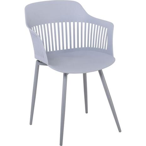 LOUISE Πολυθρόνα Μέταλλο Βαφή Γκρι, PP-UV Γκρι (ΕΜ165,3W)