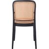 FLORENCE Καρέκλα PP Μαύρο, PP Rattan Μπεζ, Στοιβαζόμενη (Ε387,2)