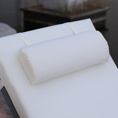 SUNLOUNGER Μαξιλάρι Ξαπλώστρας με Προσκέφαλο, Ύφασμα Water Repellent Εκρού, Φερμουάρ (Ε2014,1)