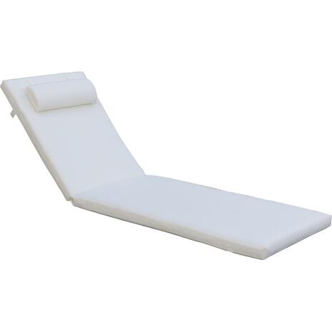 SUNLOUNGER Μαξιλάρι Ξαπλώστρας με Προσκέφαλο, Ύφασμα Water Repellent Εκρού, Φερμουάρ (Ε2014,1)