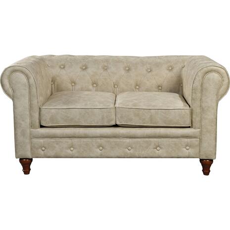 CHESTERFIELD York Kαναπές 2Θέσιος Σαλονιού - Καθιστικού, Ύφασμα Απόχρωση Μπεζ (Ε942,21)
