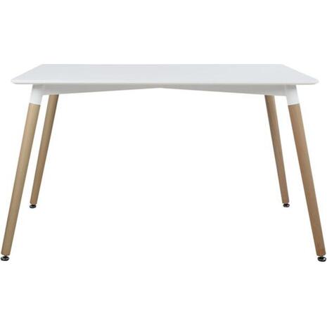 ΤΡΑΠΕΖΙ MINIMAL HM008.01 ΛΕΥΚΟ MDF, ΞΥΛΙΝΑ ΠΟΔΙΑ ΟΞΙΑ, 120Χ80X73Υ ΕΚ.
