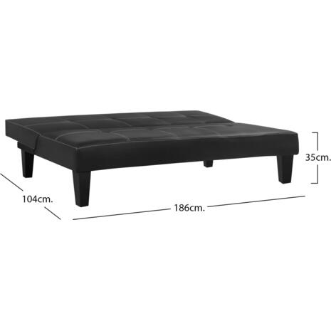 ΚΑΝΑΠΕΣ ΚΡΕΒΑΤΙ 3Θ HM3002.02 ΜΑΥΡΟΣ PU ΜΕ ΓΑΖΙΑ 186x90x82