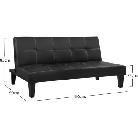 ΚΑΝΑΠΕΣ ΚΡΕΒΑΤΙ 3Θ HM3002.02 ΜΑΥΡΟΣ PU ΜΕ ΓΑΖΙΑ 186x90x82