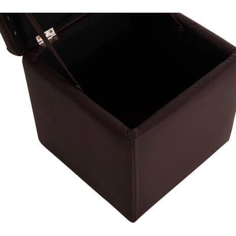 ΣΚΑΜΠΩ ΜΕ ΑΠΟΘΗΚΕΥΤΙΚΟ ΧΩΡΟ PU ΚΑΦΕ CUBE HM224.03--38x38x36.5Υεκ. (Καφέ)