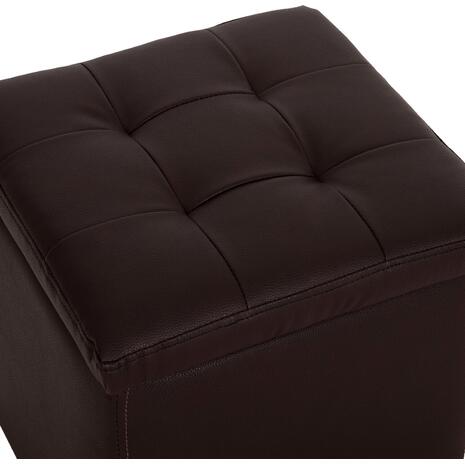 ΣΚΑΜΠΩ ΜΕ ΑΠΟΘΗΚΕΥΤΙΚΟ ΧΩΡΟ PU ΚΑΦΕ CUBE HM224.03--38x38x36.5Υεκ. (Καφέ)