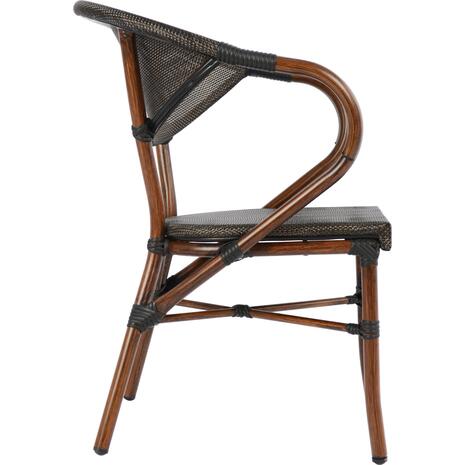 ΠΟΛΥΘΡΟΝΑ ΑΛΟΥΜΙΝΙΟΥ CLAY BAMBOO LOOK ΚΑΦΕ ΜΕ TEXTLINE HM5025 60,5x59x81Υ