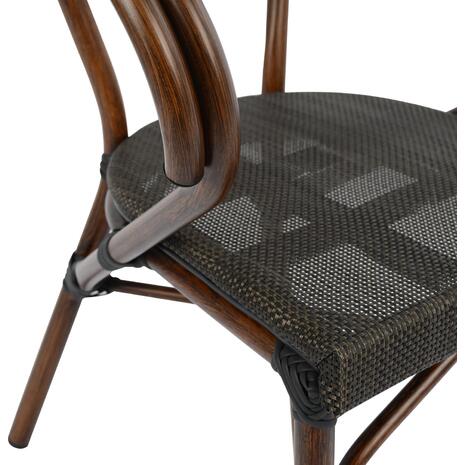 ΠΟΛΥΘΡΟΝΑ ΑΛΟΥΜΙΝΙΟΥ CLAY BAMBOO LOOK ΚΑΦΕ ΜΕ TEXTLINE HM5025 60,5x59x81Υ