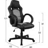 ΚΑΡΕΚΛΑ ΓΡΑΦΕΙΟΥ GAMING BUCKET HM1041.02 BUCKET ΜΑΥΡΟ PU+ΓΚΡΙ MESH  60x62x121-111 εκ.