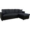 ΚΑΝΑΠΕΣ ΓΩΝΙΑ ΚΡΕΒΑΤΙ WAYNE 220x146x86Υεκ.HM3028.01 ΓΚΡΙ ΜΕ ΜΑΥΡΟ PU