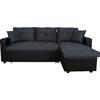 ΚΑΝΑΠΕΣ ΓΩΝΙΑ ΚΡΕΒΑΤΙ WAYNE 220x146x86Υεκ.HM3028.01 ΓΚΡΙ ΜΕ ΜΑΥΡΟ PU