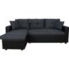 ΚΑΝΑΠΕΣ ΓΩΝΙΑ ΚΡΕΒΑΤΙ WAYNE 220x146x86Υεκ.HM3028.01 ΓΚΡΙ ΜΕ ΜΑΥΡΟ PU