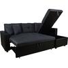 ΚΑΝΑΠΕΣ ΓΩΝΙΑ ΚΡΕΒΑΤΙ WAYNE 220x146x86Υεκ.HM3028.01 ΓΚΡΙ ΜΕ ΜΑΥΡΟ PU