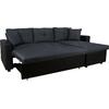 ΚΑΝΑΠΕΣ ΓΩΝΙΑ ΚΡΕΒΑΤΙ WAYNE 220x146x86Υεκ.HM3028.01 ΓΚΡΙ ΜΕ ΜΑΥΡΟ PU